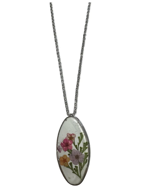 Handcrafted Oval Pressed Flower Pendant Necklace – Real Botanical Resin Jewelry | Made in USA – Michelle Marie Boutique Michelle Marie Boutique  Pendant Necklace