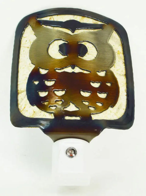 Handcrafted Owl Night Light – Light-Sensitive Bedside Decor | Made in USA Vintage Style Knights Home Decor  item