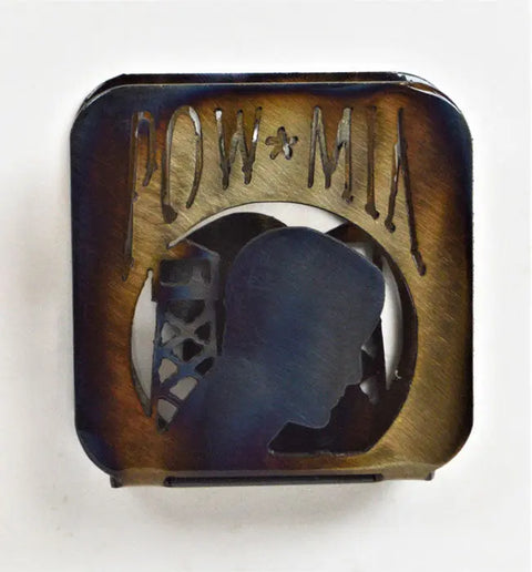 Handcrafted POW MIA Cocktail Napkin Holder – Unique Heat-Treated Finish | Made in USA Veteran-Owned Decor Knights Home Decor  item