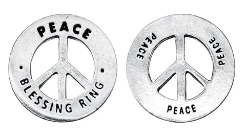 Handcrafted Peace Blessing Ring Charm – Recycled Pewter Pocket Token | Made in USA Eco-Friendly Gift Whitney Howard Designs  Blessing Ring