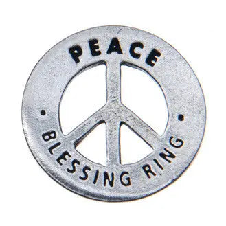 Handcrafted Peace Blessing Ring Charm – Recycled Pewter Pocket Token | Made in USA Eco-Friendly Gift Whitney Howard Designs  Blessing Ring