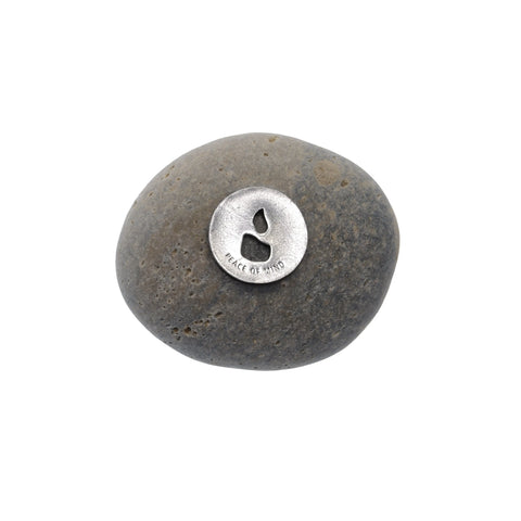 Handcrafted Peace of Mind Meditation Stone – Natural River Rock with Pewter Accent | Made in USA for Stress Relief and Calm Whitney Howard Designs  Meditation Stones