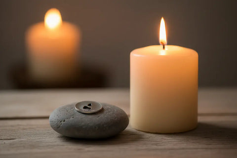 Handcrafted Peace of Mind Meditation Stone – Natural River Rock with Pewter Accent | Made in USA for Stress Relief and Calm Whitney Howard Designs  Meditation Stones