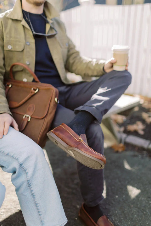Handcrafted Pebble Grain Leather Loafers – Summer Casual Flats by Barebones | Made in USA Rogue Industries  Footwear