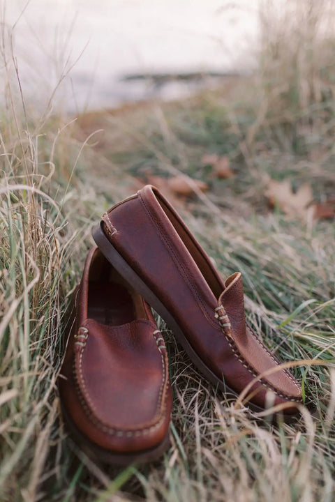 Handcrafted Pebble Grain Leather Loafers – Summer Casual Flats by Barebones | Made in USA Rogue Industries  Footwear