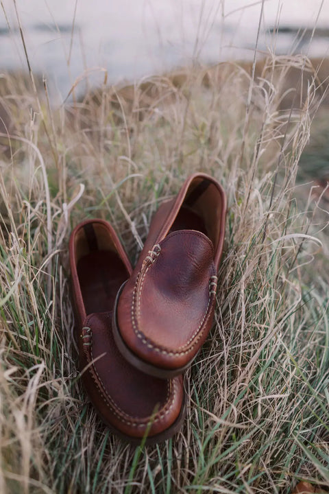 Handcrafted Pebble Grain Leather Loafers – Summer Casual Flats by Barebones | Made in USA Rogue Industries  Footwear
