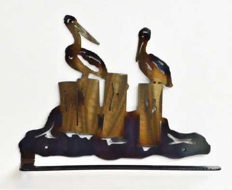 Handcrafted Pelican Metal Towel Rack – Coastal Wall Mounted Bath Storage | Made in USA Knights Home Decor  item
