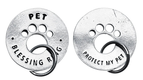 Handcrafted Pet Blessing Ring Charm – Recycled Pewter Keychain Token | Made in USA Whitney Howard Designs  Blessing Ring