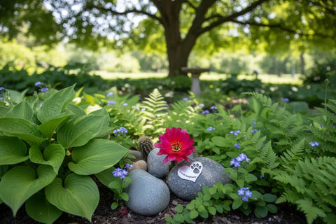 Handcrafted Pet Memorial Stone – Natural River Rock with Pewter Heart Paw Print | Made in USA Comfort Gift Whitney Howard Designs  Pet Memorial Gifts
