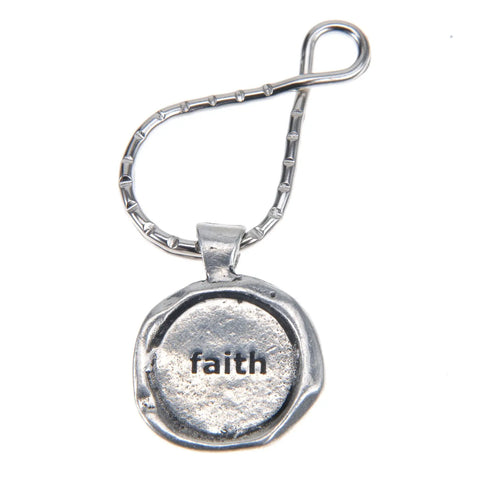 Handcrafted Pewter Faith Wax Seal Keyring – Recycled Lead-Free Charm | Made in USA by Whitney Howard Designs Whitney Howard Designs  wax seals