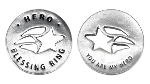 Handcrafted Pewter Hero Blessing Ring Charm – Inspirational Shooting Star Token | Made in USA Whitney Howard Designs  Blessing Ring