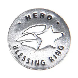 Handcrafted Pewter Hero Blessing Ring Charm – Inspirational Shooting Star Token | Made in USA Whitney Howard Designs  Blessing Ring