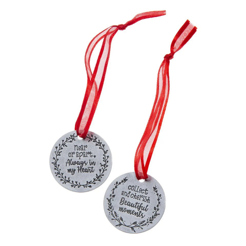 Handcrafted Pewter Holiday Ornament – Collect and Cherish Beautiful Moments with Red Ribbon | Made in USA Whitney Howard Designs  Ornaments