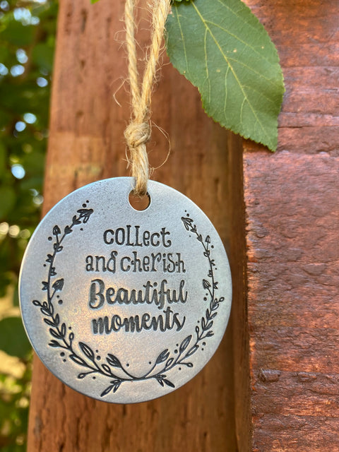 Handcrafted Pewter Holiday Ornament – Collect and Cherish Beautiful Moments with Red Ribbon | Made in USA Whitney Howard Designs  Ornaments