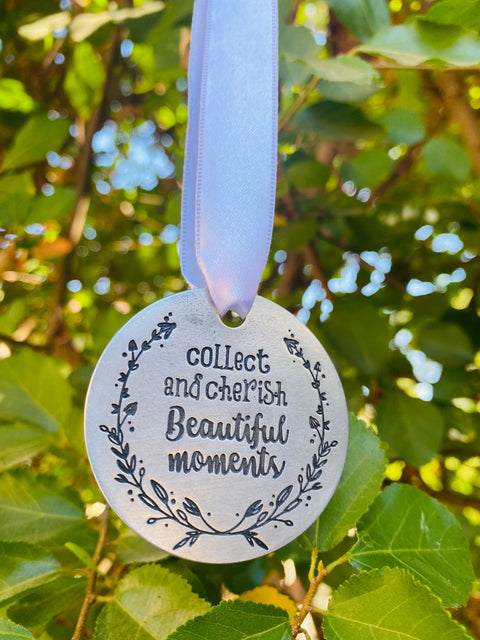 Handcrafted Pewter Holiday Ornament – Collect and Cherish Beautiful Moments with Red Ribbon | Made in USA Whitney Howard Designs  Ornaments