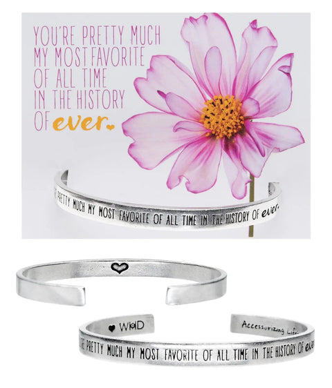 Handcrafted Pewter Inspirational Cuff Bracelet – Quotable Open Bracelet | Made in USA Whitney Howard Designs  Cuff Bracelets
