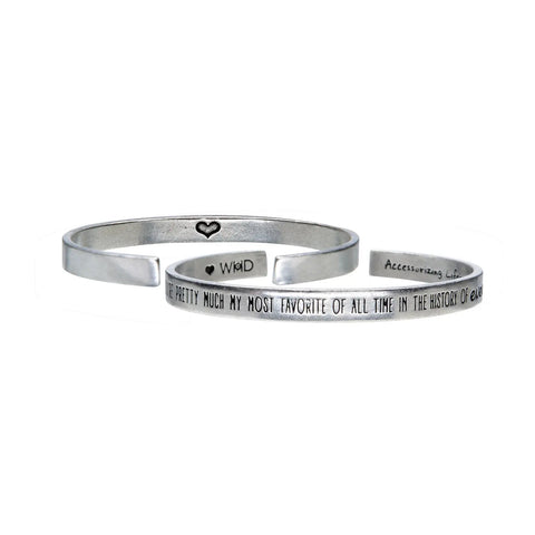 Handcrafted Pewter Inspirational Cuff Bracelet – Quotable Open Bracelet | Made in USA Whitney Howard Designs  Cuff Bracelets