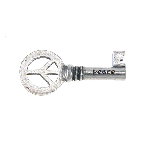 Handcrafted Pewter Peace Key Charm – Recycled Lead-Free Metal Accessory | Made in USA by Whitney Howard Designs Whitney Howard Designs  Keys