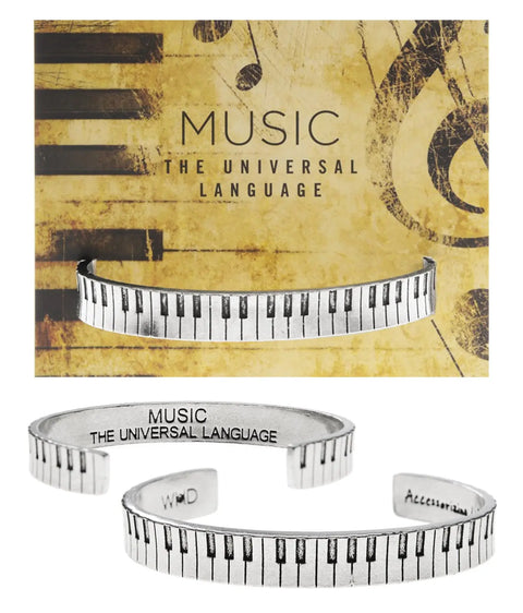 Handcrafted Piano Keys Cuff Bracelet – Inspirational Music Jewelry Gift for Teachers and Musicians | Made in USA Whitney Howard Designs  Cuff Bracelets