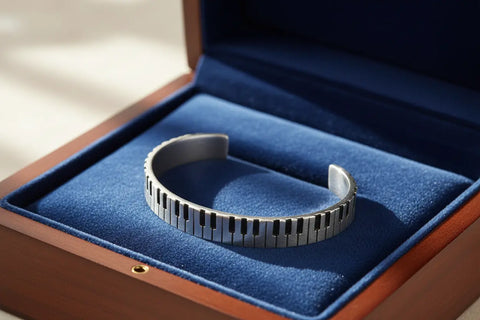 Handcrafted Piano Keys Cuff Bracelet – Inspirational Music Jewelry Gift for Teachers and Musicians | Made in USA Whitney Howard Designs  Cuff Bracelets