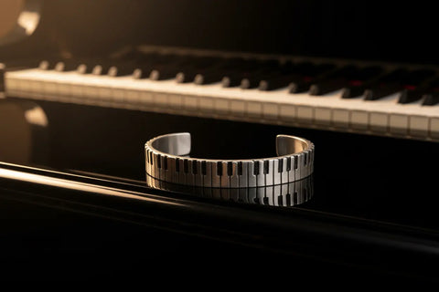 Handcrafted Piano Keys Cuff Bracelet – Inspirational Music Jewelry Gift for Teachers and Musicians | Made in USA Whitney Howard Designs  Cuff Bracelets