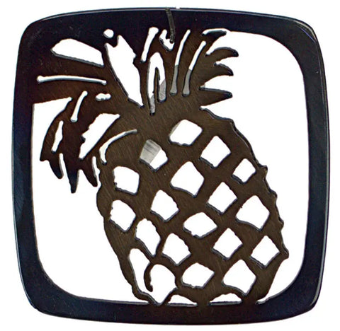 Handcrafted Pineapple Drink Coaster – Rustic Heat-Treated Wood Accent | Made in USA Home Decor Knights Home Decor  item