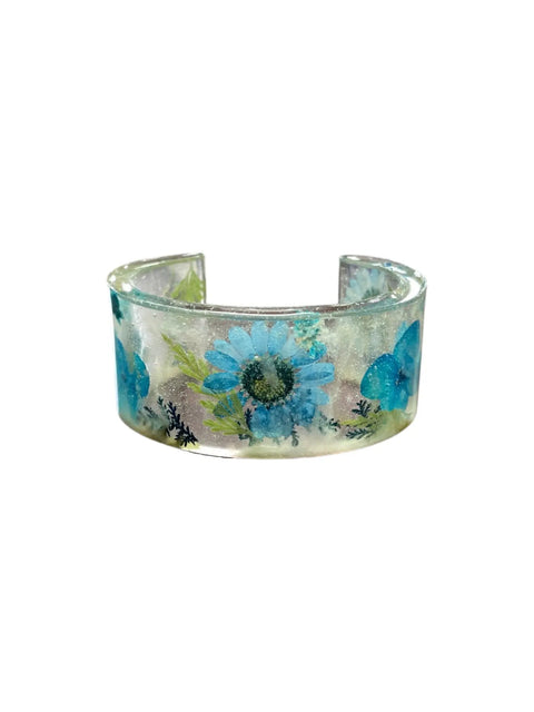 Handcrafted Pressed Flower Resin Cuff Bracelet – Colorful Floral Design – Lightweight Resin Jewelry | Made in USA Michelle Marie Boutique  Bracelets