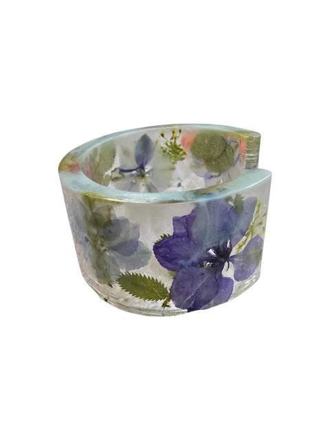 Handcrafted Pressed Flower Resin Cuff Bracelet – Colorful Floral Design – Lightweight Resin Jewelry | Made in USA Michelle Marie Boutique  Bracelets