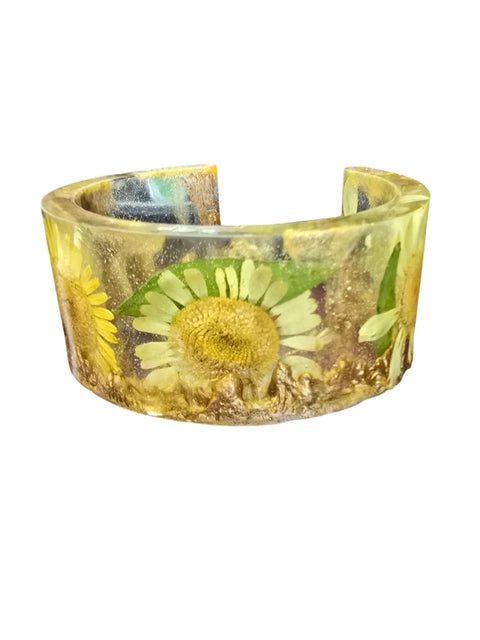 Handcrafted Pressed Flower Resin Cuff Bracelet – Colorful Floral Design – Lightweight Resin Jewelry | Made in USA Michelle Marie Boutique  Bracelets