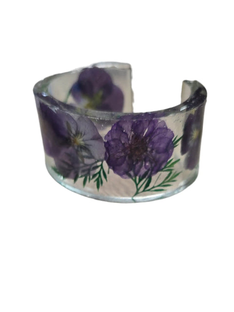 Handcrafted Pressed Flower Resin Cuff Bracelet – Colorful Floral Design – Lightweight Resin Jewelry | Made in USA Michelle Marie Boutique  Bracelets