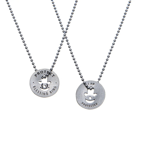 Handcrafted Protect Blessing Ring Charm – Recycled Pewter Token with Hamsa Symbol | Made in USA Whitney Howard Designs  Blessing Ring