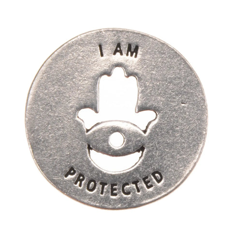 Handcrafted Protect Blessing Ring Charm – Recycled Pewter Token with Hamsa Symbol | Made in USA Whitney Howard Designs  Blessing Ring