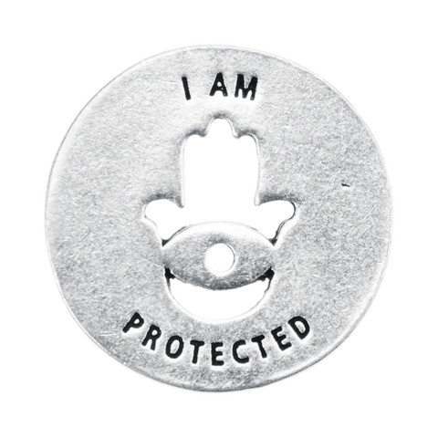 Handcrafted Protect Blessing Ring Charm – Recycled Pewter Token with Hamsa Symbol | Made in USA Whitney Howard Designs  Blessing Ring