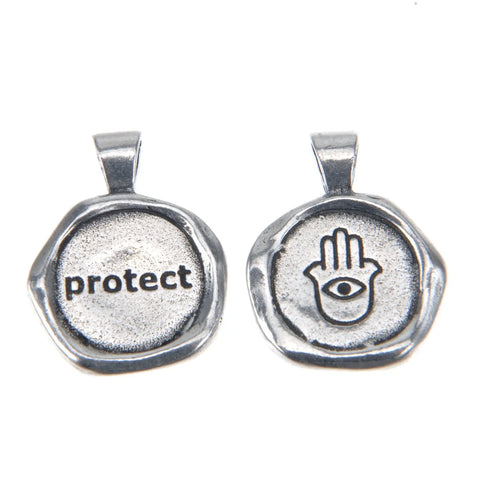 Handcrafted Protect Wax Seal Pendant – Recycled Lead-Free Pewter Charm | Made in USA by Whitney Howard Designs Whitney Howard Designs  Wax Seals