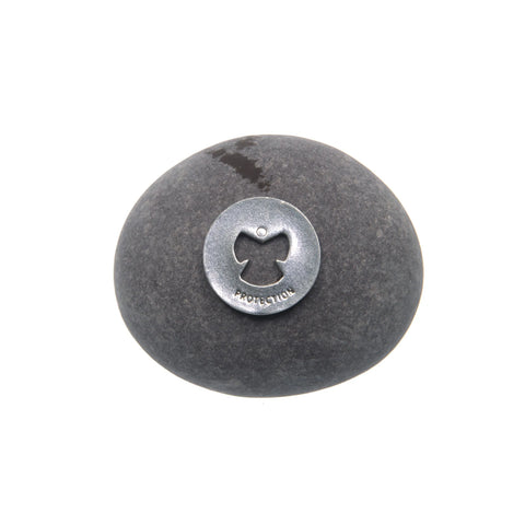 Handcrafted Protection Meditation Stone – Natural River Rock with Recycled Pewter | Whitney Howard Designs Made in USA Whitney Howard Designs  Meditation Stones