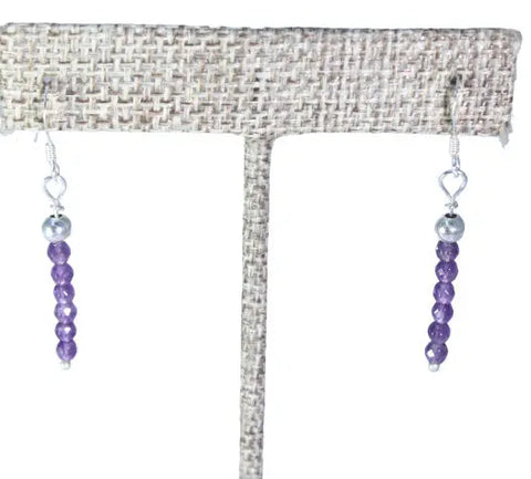 Handcrafted Purple Amethyst Drop Earrings – February Birthstone Jewelry Gift | Made in USA Elegant Design Michelle Marie Boutique  Earrings