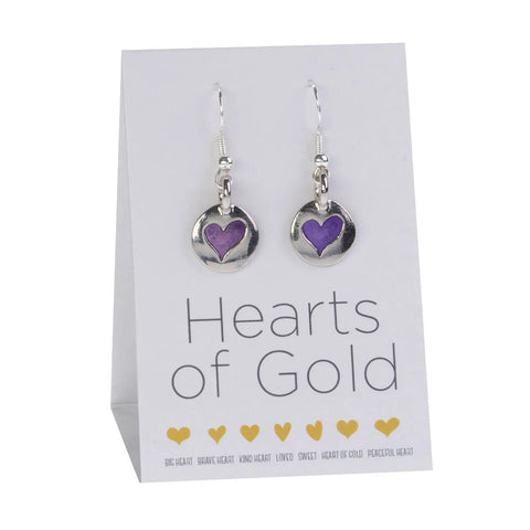 Handcrafted Purple Heart Earrings – Inspirational Courage Jewelry | Made in USA by Whitney Howard Designs Whitney Howard Designs  Earrings