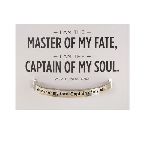 Handcrafted Quotable Cuff Bracelet – Master of My Fate Inspirational Jewelry | Made in USA Whitney Howard Designs  Cuff Bracelets