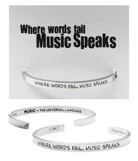 Handcrafted Quotable Music Cuff Bracelet – Inspirational Open Band Jewelry | Made in USA Whitney Howard Designs  Cuff Bracelets