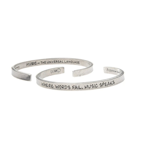Handcrafted Quotable Music Cuff Bracelet – Inspirational Open Band Jewelry | Made in USA Whitney Howard Designs  Cuff Bracelets