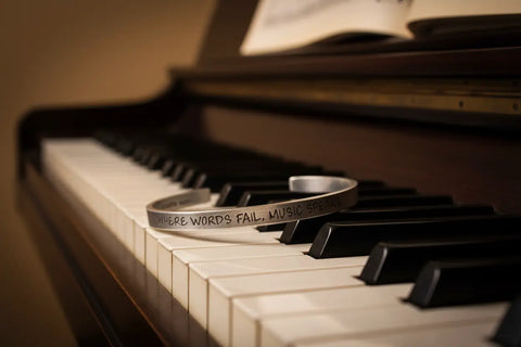 Handcrafted Quotable Music Cuff Bracelet – Inspirational Open Band Jewelry | Made in USA Whitney Howard Designs  Cuff Bracelets