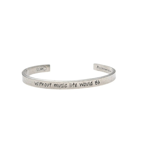 Handcrafted Quotable Music Cuff Bracelet – Recycled Pewter Open Bangle | Inspirational Jewelry Made in USA Whitney Howard Designs  Cuff Bracelets