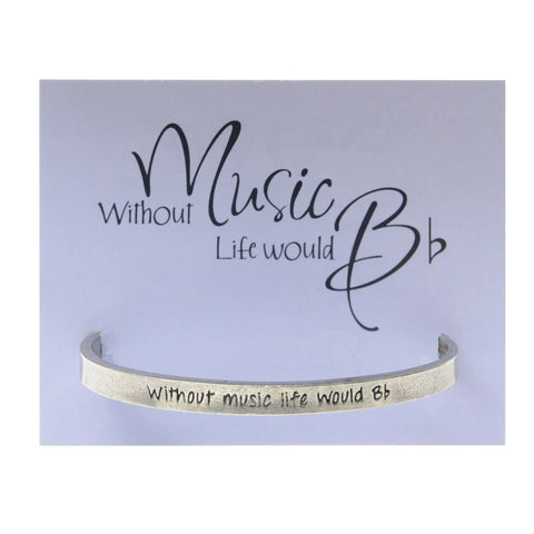 Handcrafted Quotable Music Cuff Bracelet – Recycled Pewter Open Bangle | Inspirational Jewelry Made in USA Whitney Howard Designs  Cuff Bracelets