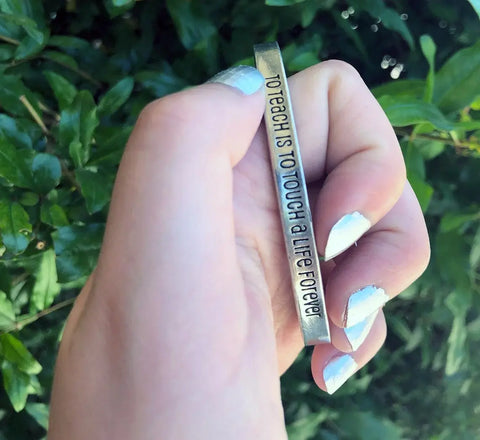 Handcrafted Quotable Pewter Cuff Bracelet – Inspirational Teacher Gift | Made in USA Whitney Howard Designs  Cuff Bracelets