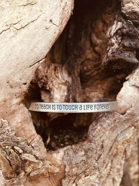 Handcrafted Quotable Pewter Cuff Bracelet – Inspirational Teacher Gift | Made in USA Whitney Howard Designs  Cuff Bracelets