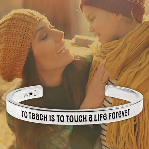 Handcrafted Quotable Pewter Cuff Bracelet – Inspirational Teacher Gift | Made in USA Whitney Howard Designs  Cuff Bracelets