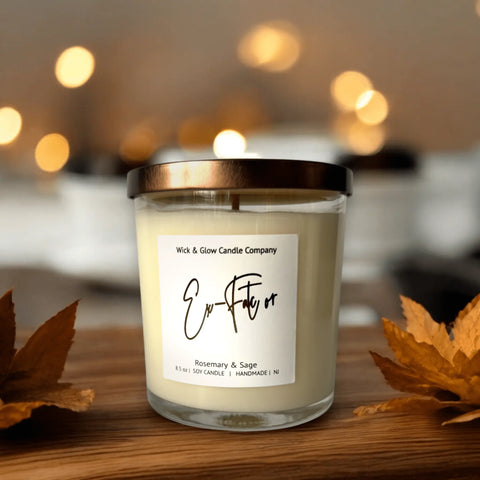 Handcrafted R&B Self-Care Candle Set – 4x8.5 oz Soy Candles with Calming Scents | Made in USA Wick and Glow Candle Company™  Candles