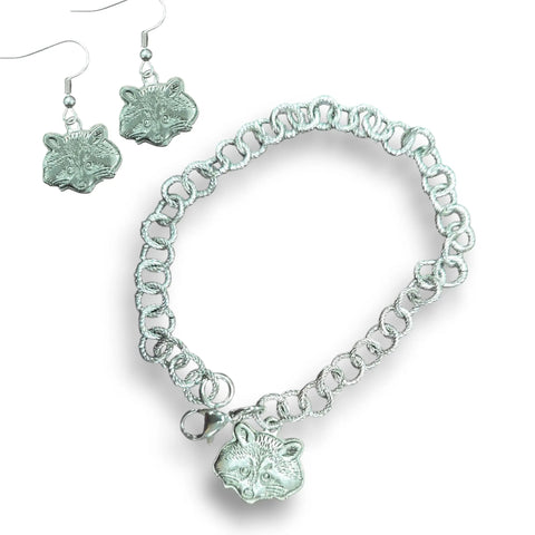Handcrafted Racoon Pewter Charm Jewelry Set – Necklace with Extender – Hypoallergenic Earrings | Made in USA Michelle Marie Boutique  Jewelry Sets