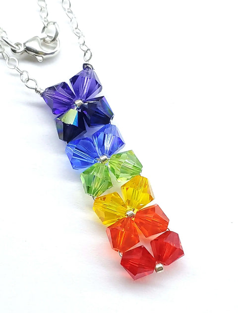 Handcrafted Rainbow Crystal Rock Candy Necklace – 14 Swarovski Crystals | Made in USA Alexa Martha Designs  Necklace