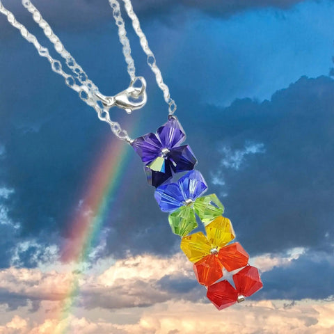 Handcrafted Rainbow Crystal Rock Candy Necklace – 14 Swarovski Crystals | Made in USA Alexa Martha Designs  Necklace
